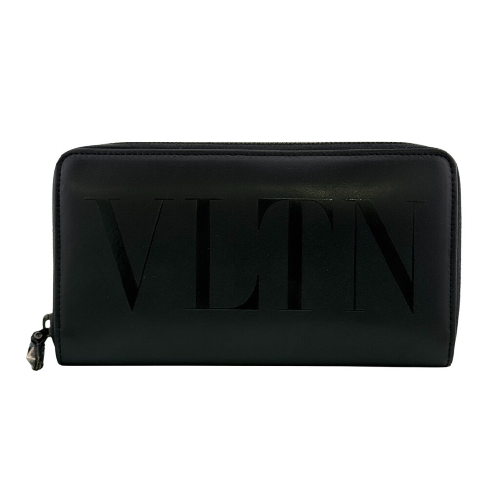 Valentino Garavani VLTN Round Zipper Logo Long Wallet, Black